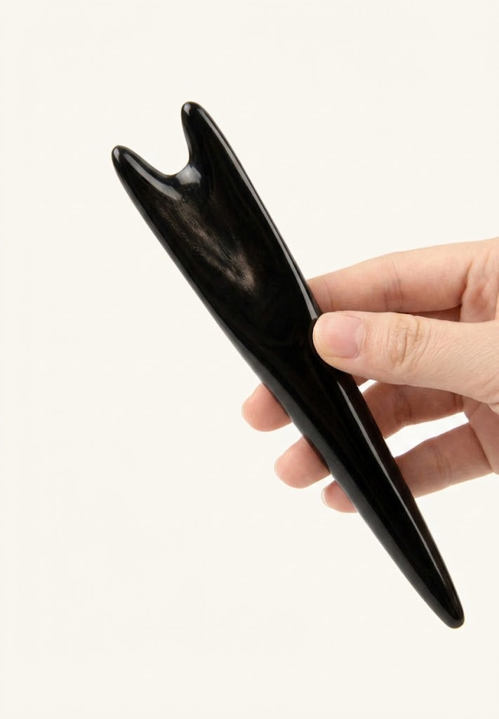 Natural Black Buffalo Horn Meridian Massage Stick